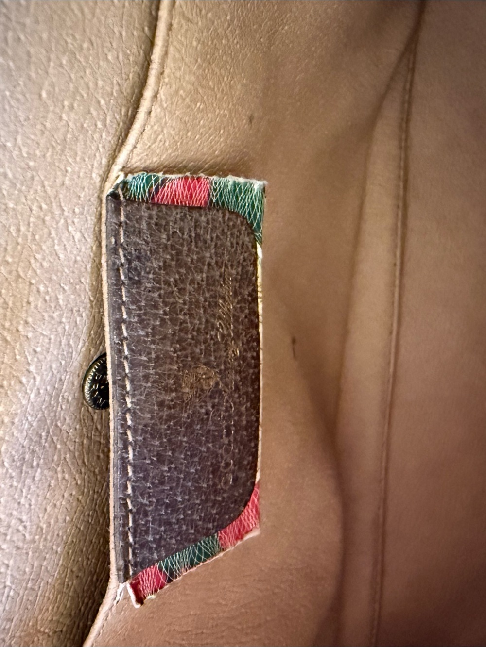Gucci Brown Monogram Canvas Fold-Over Clutch with Green-Red Web - Picture 11 of 11